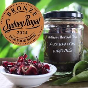 jar of Australian Natives tea with its Bronze medal