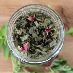 looking in the jar top of Simply Rosey Artisan Herbal Tea